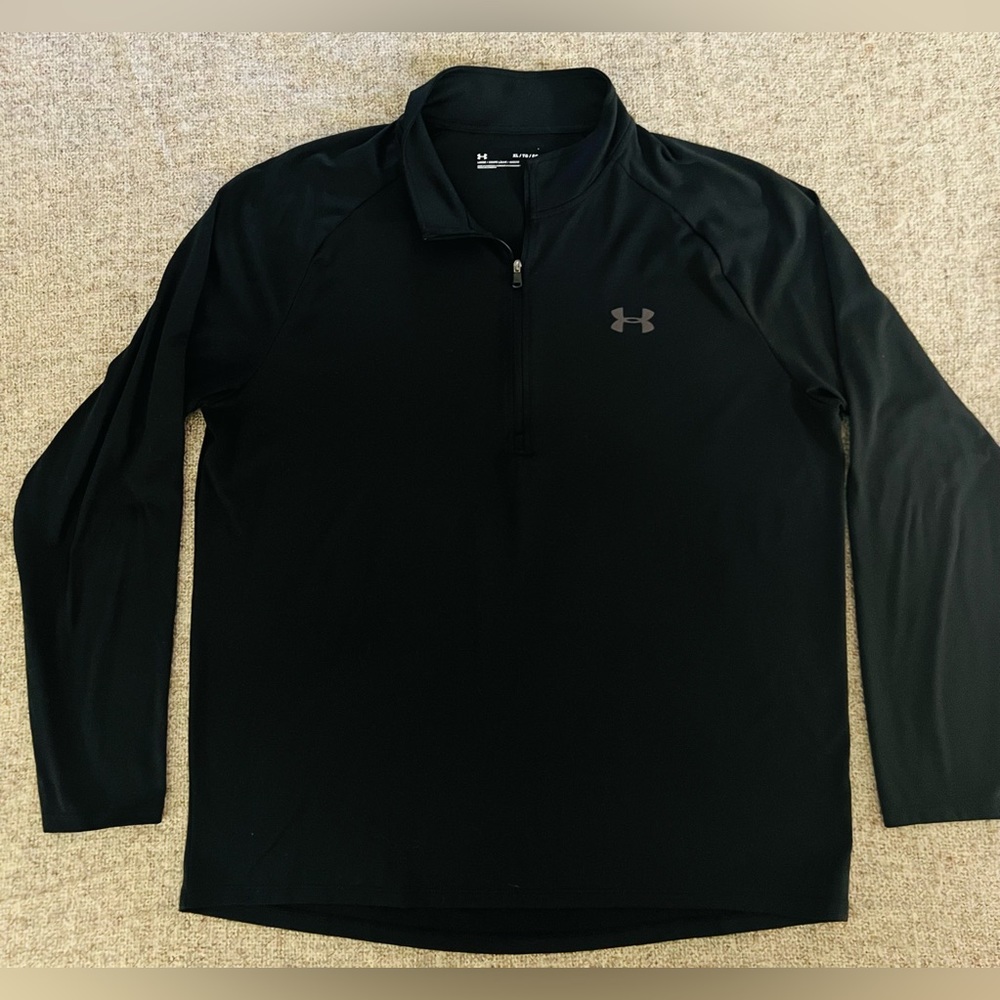 Men's UA Tech™ ½ Zip Long Sleeve Shirt - Color: Black - Size: XL